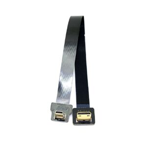 Cablecc 90 Degree Down Angled FPV Micro HDMI Male to Mini HDMI FPC Flat Cable 20cm for GOPRO Multicopter Aerial Photography Cablecc