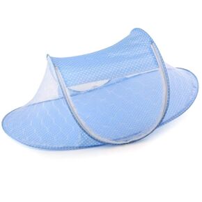 Portable Foldable Baby Bed Net Polyester Newborn Sleep Bed for Travel Top Design Double - Sided Anti - Fabric Ultra - Breathable Nylon Cloth (Sky-Blue,Green)