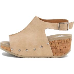 Yellow Box Women's Capella Wedge Sandal, Adjustable Strap Wedge Sandal, Round Toe, Medium-High Heel, Fashion Sandals