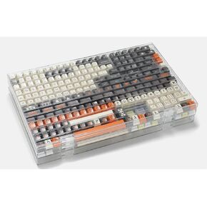 Keycap Storage Box PC Transparent Full 270 1U Keys Waterproof Lid with Dividers Box Compatible with XDA Cherry SA OEM Mechanical Keyboard Keycap Collect Snap-on Support SA,Original Keycap Tray (L)