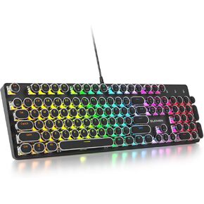 60 Percent Gaming Keyboard Mechanical with Linear Red Switch, 60% Wired Ultra-Compact Mini Keyboard LED with PBT Keycaps for Ps4/Ps5/Xbox（61 Miami）