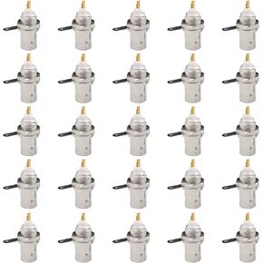 BNC Female Panel Mount Connector 25 Pcs BNC Chassis Female Nut Bulkhead Panel RF Connector Solder Jack Adapters for RG58 RG59 RG6 RF Coaxial Cable
