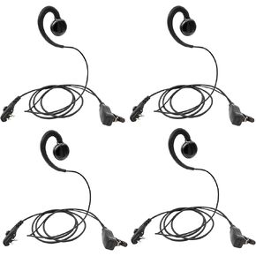4 Pcs C-swivel BD502 BD502i Walkie Talkie Earpiece with Mic Headset for Hytera HYT BD552i PD502 PD502i PD402i PD482i PD562 PD562i TC-508 TC-580 TC-610 RCA RDR2500 2550 2600 XR150（4 Pack）