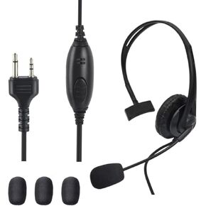 Over Ear 2 Pin Headset Boom Mic Headphone Noise Cancelling Small Earmuff Radio Earpiece for Midland gxt x-tra Xtra x Talker gmrs GTX 1000 1000g 1050 gxt1000vp4 t51r lxt600pa