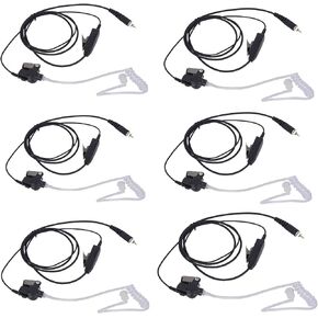 clp 1010e 1080e Air Tube Earpiece Ear Piece Radio Airtube Surveillance Headset with Ptt Mic Compatible for Motorola Walkie Talkies clp-e clp1010e clp1080e(Black, Wired, 6 Pack)