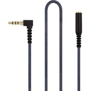 100cm(3.2ft) Right Angle 4 Pole 3.5mm 1/8 inch Male to 4 Pole 3.5mm 1/8 inch Female Stereo Audio Headphone Earphone Extension Cable Adapter Cord Tangle-Free Braided Wire
