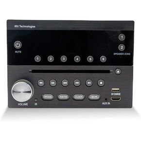 iRV Technology IRV31 Am/FM/CD/DVD Rv Radio Stereo 2 Zones Wallmount Receiver 2.1 Channels Surround, 5"