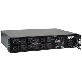 Tripp Lite Metered PDU with ATS, 30A, 25 Outlets (24 5-15/20R, 1 L5-30R), 120V, 2 L5-30P, 2 10 ft. Cords, 2U Rack-Mount Power, TAA (PDUMH30AT) , Black