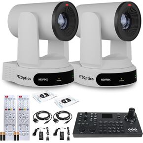 PTZOptics 2 x Move 4K SDI/HDMI/USB/IP PTZ Camera with 30x Optical Zoom (White) (PT30X-4K-WH-G3) SuperJoy PTZ Camera Joystick Controller