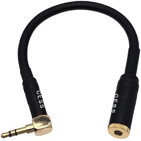 CESS-266 Right Angle 3.5mm Male to 4.4mm Female Adapter for Headphone, DAC and Amplifier