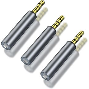 4 Pack 3.5mm Audio Adapter，3.5mm 1/8" TRRS Stereo Jack Adapter 3.5mm Stereo Plug Male Coupler Gold Plated Connectors,for Mobile Phones,Tablets,Car Audio,Speakers (4 M/F/Angle)