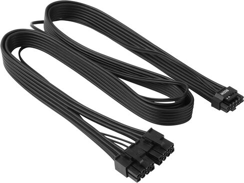 PCIE 5.0 Cable for EVGA, 16AWG 27'' Male Dual 8 Pin to 12+4 Pin 12VHPWR PCIE Cable for EVGA Power Supply (90° Black) in Saudi Arabia