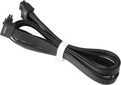 PCIE 5.0 Cable for EVGA, 16AWG 27'' Male Dual 8 Pin to 12+4 Pin 12VHPWR PCIE Cable for EVGA Power Supply (90° Black) in Saudi Arabia