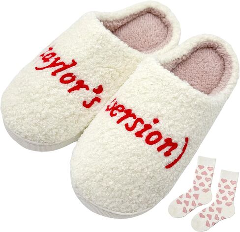 House Slippers for Women, Meet Me At Midnight Slippers Fluffy and Cozy Bedroom Slip On Shoes, Unisex ​for Indoor Outdoor Comfort -Ideal Holiday Birthday Gifts in Saudi Arabia