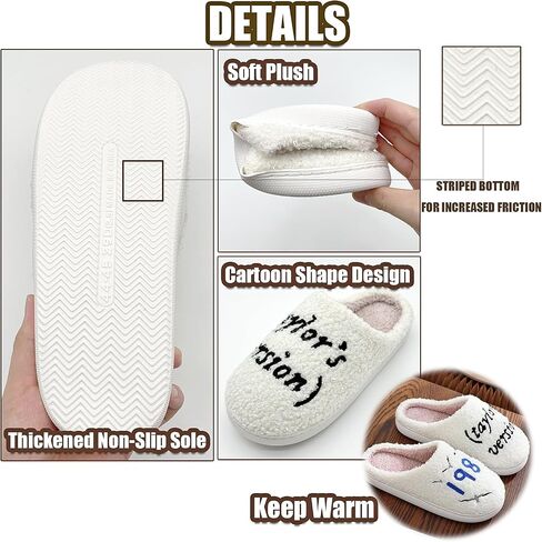 House Slippers for Women, Meet Me At Midnight Slippers Fluffy and Cozy Bedroom Slip On Shoes, Unisex ​for Indoor Outdoor Comfort -Ideal Holiday Birthday Gifts in Saudi Arabia