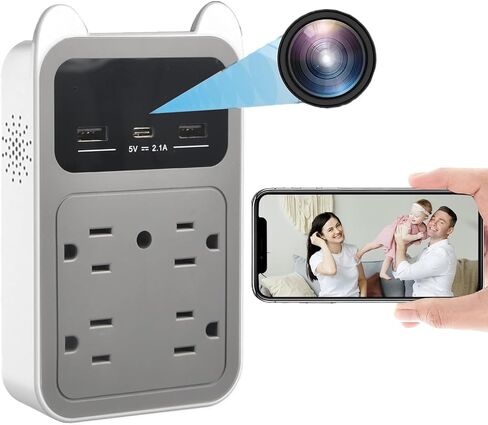 كاميرا واي فاي مخفية، شاحن جداري، كاميرا تجسس، مخرج USB لاسلكي مع عرض عن بعد in Kuwait