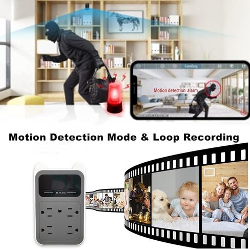 كاميرا واي فاي مخفية، شاحن جداري، كاميرا تجسس، مخرج USB لاسلكي مع عرض عن بعد in Kuwait