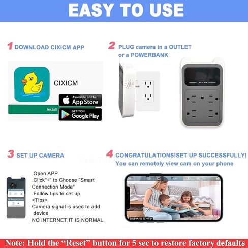 كاميرا واي فاي مخفية، شاحن جداري، كاميرا تجسس، مخرج USB لاسلكي مع عرض عن بعد in Kuwait