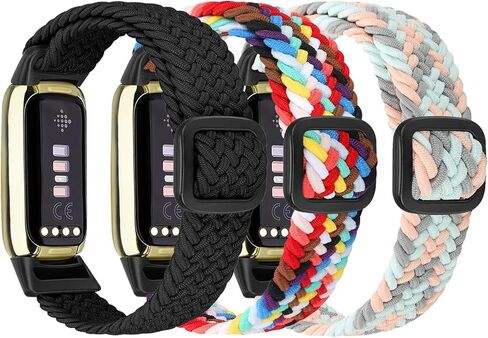 3 عبوات من الأربطة المرنة المضفرة المتوافقة مع إصدار خاص من Fitbit Luxe/Luxe، أربطة قابلة للتمدد قابلة للتعديل من أجل Fitbit Luxe للنساء والرجال in Kuwait