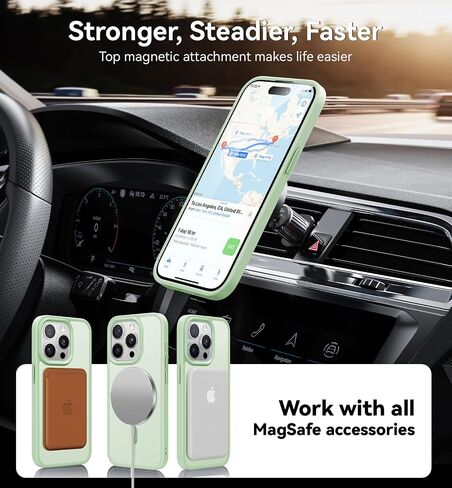 Magnetic for iPhone 16 Pro Max Case Compatible with MagSafe, [16FT Drop Protection] Shockproof 16 ProMax Phone Case for MagSafe Wallet Sleeve, Magnetic Car Holder, Magnetic Charger, Black in Saudi Arabia