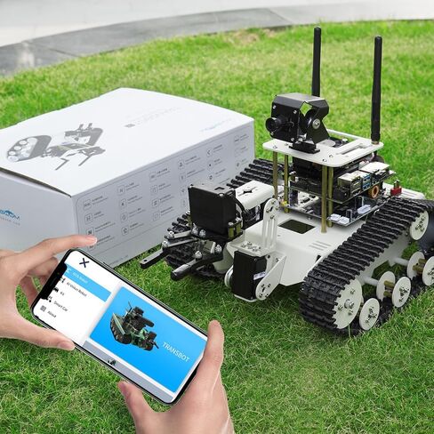 Yahboom Raspberry Pi 5 Robot Track Tank Car Kit with Robotic Arm Artificial Intelligence Learning Electronic Programming for Teens Adults (Transbot-SE without Pi) in Saudi Arabia