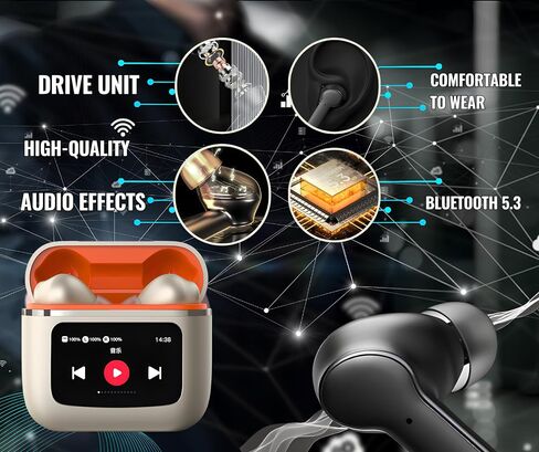 Wireless Earbud Headphones with Microphone, Bluetooth 4.0, Noise Cancelling, Waterproof, Black (Black), T68Proe in Saudi Arabia
