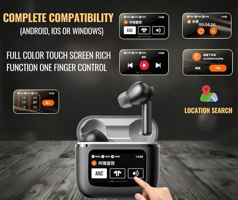 Wireless Earbud Headphones with Microphone, Bluetooth 4.0, Noise Cancelling, Waterproof, Black (Black), T68Proe in Saudi Arabia