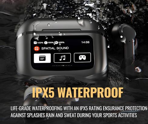 Wireless Earbud Headphones with Microphone, Bluetooth 4.0, Noise Cancelling, Waterproof, Black (Black), T68Proe in Saudi Arabia