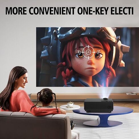 Mini Projector, 2024 Upgraded Portable Projector, Native 1080P Bluetooth Projector, Movie Projector Compatible with iOS/Android Phone/Tablet/Laptop/PC/TV Stick/Box/USB Drive/Game Console（Black） in Saudi Arabia