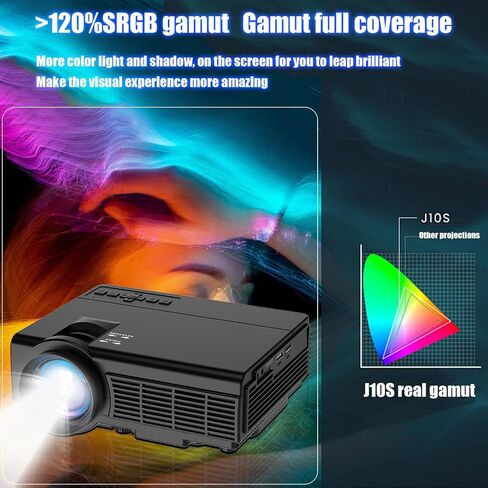 Mini Projector, 2024 Upgraded Portable Projector, Native 1080P Bluetooth Projector, Movie Projector Compatible with iOS/Android Phone/Tablet/Laptop/PC/TV Stick/Box/USB Drive/Game Console（Black） in Saudi Arabia