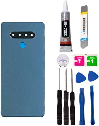استبدال غطاء البطارية الخلفي الزجاجي الخلفي لهاتف LG Stylo 6 Q730، مع شريط وأدوات (بدون بصمة) (مع عدسة الكاميرا) (رمادي) in Kuwait