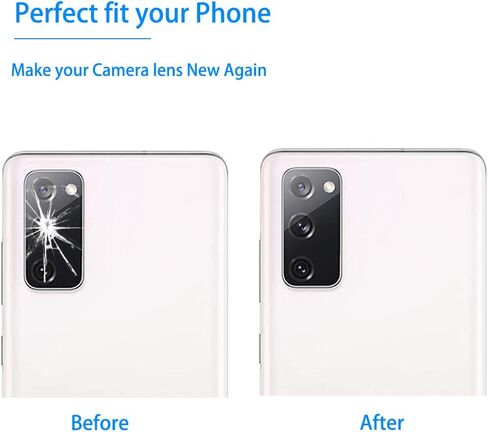 2 Pieces OEM Rear Camera Glass Lens Replacement for Samsung Galaxy S20 FE with Adhesive and Repair Toolkit (Black) in Kuwait