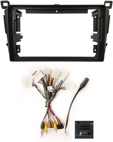 9'' Car Radio Stereo Dash Frame Fascia Bezel Panel w/Power Harness Cable Compatible for TOYOTA RAV4 2013 14 15 16 17 18 Install Mount Kit in Saudi Arabia