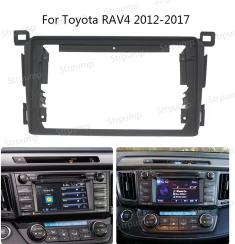 9'' Car Radio Stereo Dash Frame Fascia Bezel Panel w/Power Harness Cable Compatible for TOYOTA RAV4 2013 14 15 16 17 18 Install Mount Kit in Saudi Arabia