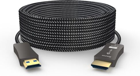 8K HDMI Fiber Optic Cable 30m(98.4ft), HDMI 2.1 Ultra High Speed 48Gbps 8K60Hz 4K120Hz Slim Braided Cable HDR/eARC HDCP 2.2/3D Compatible with PS3/4, Xbox, Projector, TV, DVD Player in Saudi Arabia