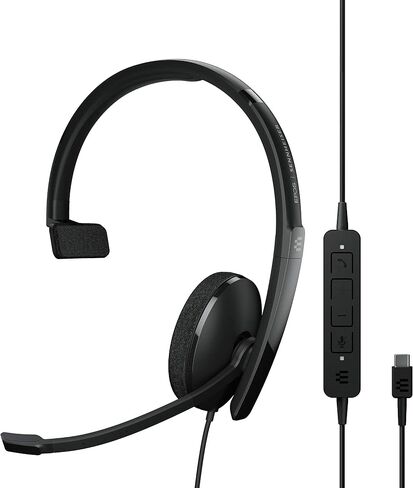 EPOS | Sennheiser Adapt 130 USB-C II (1000917) - Wired, Single-Sided, UC Optimized Headset with USB-C Connectivity - Superior Sound - Enhanced Comfort, Call Control - Black in Saudi Arabia