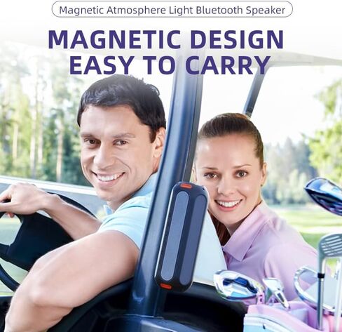 Magnetic Bluetooth Speaker with Storage Case, RGB Colorful Light Golf Cart Speaker 5000mAh, 20W Hi-Fi Sound Portable Golf Speaker for Golf Cart Accessories, Golf Gifts for Men (Orange) in Saudi Arabia