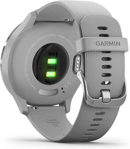 Garmin vivomove 3، ساعة ذكية هجينة مع عقارب ساعة حقيقية وشاشة لمس مخفية، فضي مع هيكل وحزام رمادي (متجدد) in Saudi Arabia