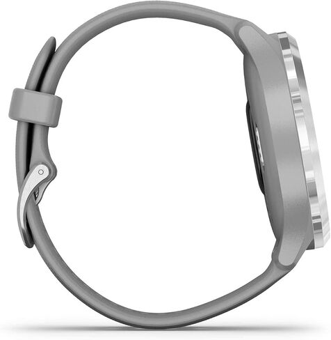 Garmin vivomove 3، ساعة ذكية هجينة مع عقارب ساعة حقيقية وشاشة لمس مخفية، فضي مع هيكل وحزام رمادي (متجدد) in Saudi Arabia