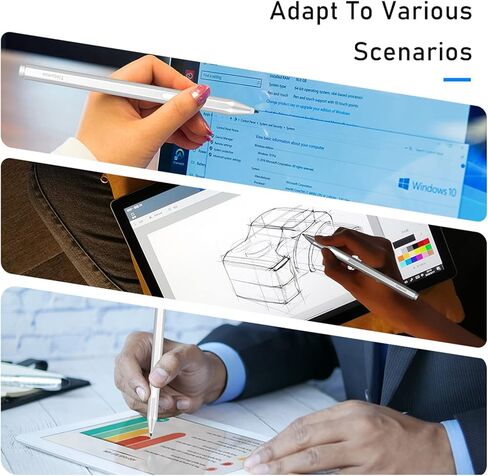 قلم لجهاز Surface - قلم لمس لجهاز Microsoft Surface Pro 9/8/X/7/6/5/4/3/Surface 3/go/go 2/go 3/Book/Laptop/Studio - قلم رفض النخيل لنظام التشغيل Windows، HP آسوس - فضي in Kuwait