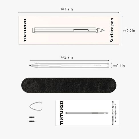 قلم لجهاز Surface - قلم لمس لجهاز Microsoft Surface Pro 9/8/X/7/6/5/4/3/Surface 3/go/go 2/go 3/Book/Laptop/Studio - قلم رفض النخيل لنظام التشغيل Windows، HP آسوس - فضي in Kuwait