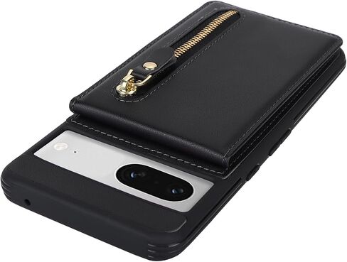 Jaorty for Google Pixel 7 Phone Case with Card Holder,Pixel 7 Case Wallet for Women Men, PU Leather Zipper Wallet Case,6.3",Black in Saudi Arabia