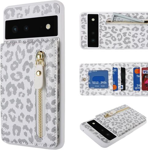 Jaorty for Google Pixel 7 Phone Case with Card Holder,Pixel 7 Case Wallet for Women Men, PU Leather Zipper Wallet Case,6.3",Black in Saudi Arabia