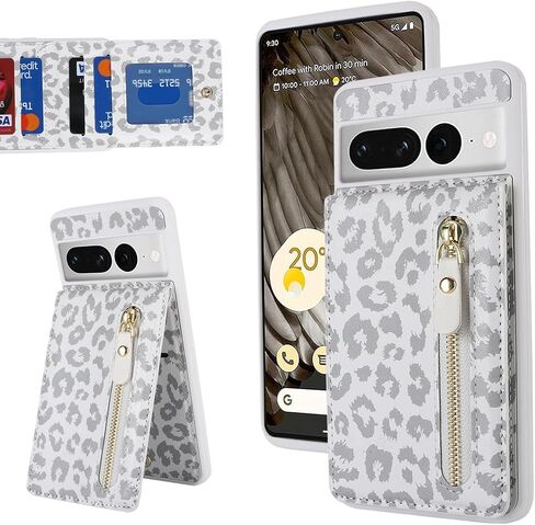 Jaorty for Google Pixel 7 Phone Case with Card Holder,Pixel 7 Case Wallet for Women Men, PU Leather Zipper Wallet Case,6.3",Black in Kuwait