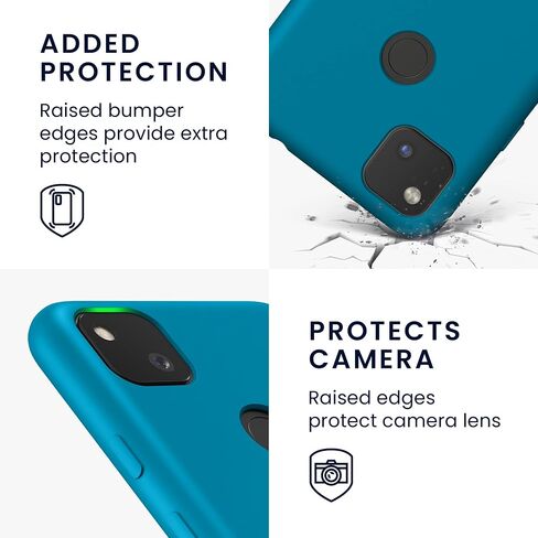 حافظة kwmobile متوافقة مع حافظة Google Pixel 4a - غطاء هاتف من السيليكون TPU مع لمسة نهائية ناعمة - أزرق كاريبي in Kuwait