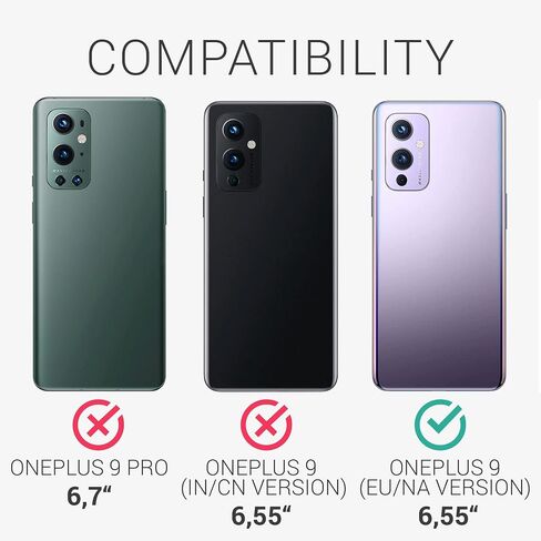 kwmobile Case Compatible with OnePlus 9 (EU/NA Version) Case - TPU Silicone Phone Cover with Soft Finish - Lavender Grey in Saudi Arabia