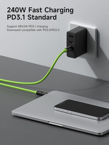 Hagibis USB 4 Cable, LED Display USB C 240W Fast Charging Cable with 8K@60Hz 40Gbps Data Transfer Thunderbolt 4/3 Video Cord for iPhone 15/15 Pro Max, iPad, MacBook Pro Air in Saudi Arabia