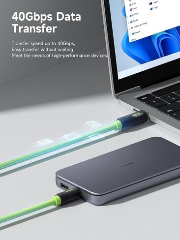 Hagibis USB 4 Cable, LED Display USB C 240W Fast Charging Cable with 8K@60Hz 40Gbps Data Transfer Thunderbolt 4/3 Video Cord for iPhone 15/15 Pro Max, iPad, MacBook Pro Air in Saudi Arabia