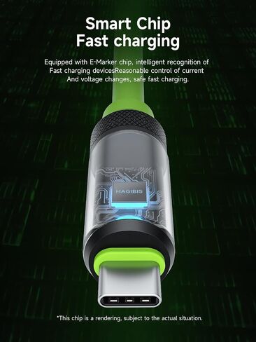 Hagibis USB 4 Cable, LED Display USB C 240W Fast Charging Cable with 8K@60Hz 40Gbps Data Transfer Thunderbolt 4/3 Video Cord for iPhone 15/15 Pro Max, iPad, MacBook Pro Air in Saudi Arabia