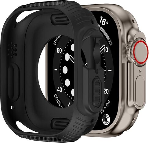2 Pack Compatible with Apple Watch Ultra 2/Ultra Case 49mm, Ultra-Thin Soft Carbon Fiber TPU Edge Bumper Case Shockproof Frame Shell Protective Case Cover for Apple Watch Ultra 2/Ultra 49mm in Saudi Arabia